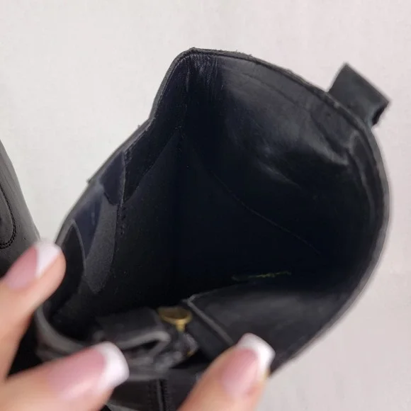 Sam Edelman Penny Black Leather Knee High Riding Boot Women 9 Minimalist Classic - Picture 7 of 13